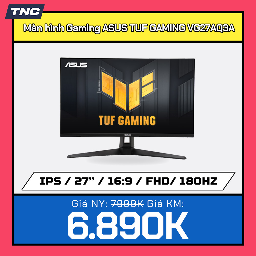 Màn Hình Gaming ASUS TUF Gaming VG27AQ3A (27.0 inch - QHD - IPS - 180Hz - 1ms - FreeSync)